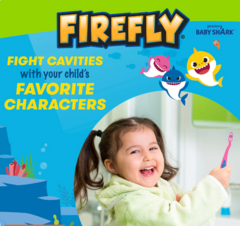 Firefly Baby Shark 3ct Value Pack Escovas de dentes com ventosa e tampa de escova - comprar online