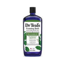 Banho de espuma do Dr. Teal com sal puro de Epsom, relaxamento e alívio com eucalipto e hortelã, 34 fl oz.