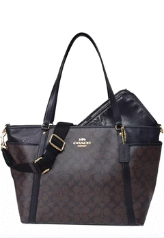 Bolsa Coach Baby maternidade em lona exclusiva em marrom/preto - comprar online