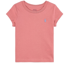 Camiseta Cotton Polo Ralph Lauren Rosa Antigo - Menina - RL026 - Tamanho 3 anos