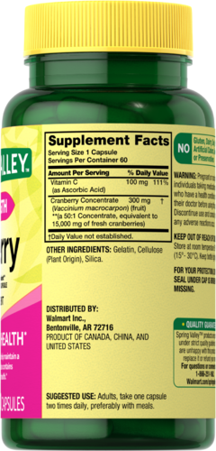 Spring Valley Ultra Triple Strength Cranberry 60 Capsulas - comprar online