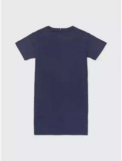 Vestido Tommy Hilfiger Azul Marinho - TH882 - Tamanho 6 - 7 anos - comprar online