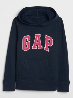 Moletom Fleece Gap Azul Marinho Logo Rosa- GAP0036 - Tamanho 10 Anos