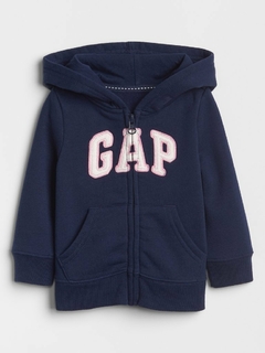Moletom Ziper Gap Azul Marinho Logo - GAP624 - Tamanho 2 anos