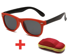 Óculos de Sol - Case Carros - Vermelho / Preto - Idade 1 a 3 anos