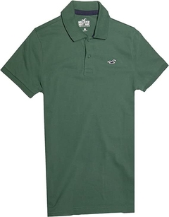 Camiseta Polo Hollister Masculina - Verde Musgo - Tamanho G