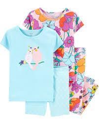 Pijama 4 Peças Carter's "Pássaros e Flores" - 2i891610 - Tamanho 3 anos