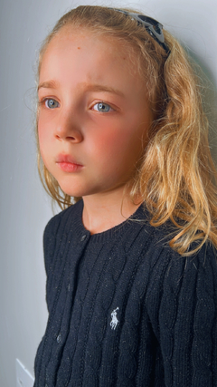 Sweater Cardigan Ralph Lauren- Menina -Preto Shine - RL8318- Tamanho 5 anos - comprar online