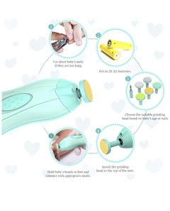 Safe Baby Nail Clipper Trimmer Toes & Unhas Elétrica Moagem - Azul - loja online