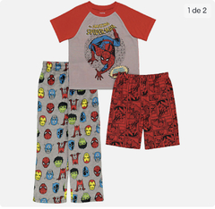 Kit 3 peças pijama Infantil Marvel Comics - Tamanho 10 anos
