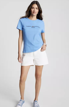 Camiseta Feminina Tommy Hilfiger Azul - TH7654 - Tamanho PP - Mimos de Orlando
