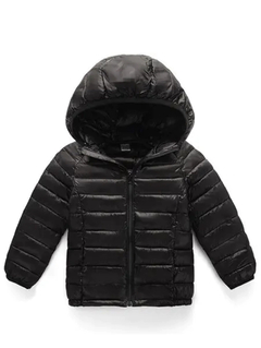 Jaqueta Puffer Infantil Ultraleve - Cor Preto - Tamanho 3 anos