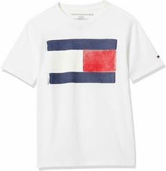 Camiseta Tommy Hilfiger Branca Flag - TH9866 - Tamanho 5 anos