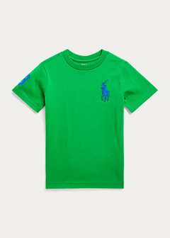 Camiseta Ralph Lauren Cotton Big Pony Classic Green - Menino - RL9552 - Tamanho 4 anos