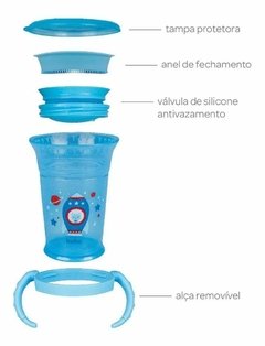 Copo 360 Treinamento C/ Alça Criança Buba Antivazamento Bebe Foguete Azul Buba - comprar online