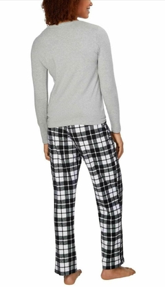 Pijama Calvin Klein Cinza com calça Xadrez - CK850 - Tamanho P na internet