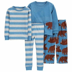 Pijama 4 Peças Carter's "Bear" Fleece - 3O316010 - Tamanho 8 anos