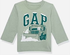 Camiseta Manga Longa Gap Green- GAP582- Tamanho 3 anos