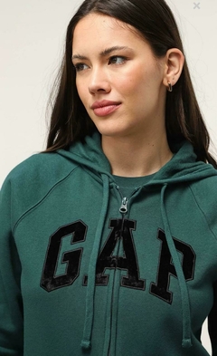 Moletom Gap Zíper Feminino Verde Musgo -GAP858 - Tam M