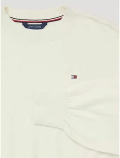 Sweater Cropped Menina Tommy Hilfiger Off White- TH990 - Tamanho 8 - 10 anos na internet