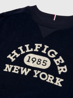 Moletom Tommy Hilfiger Fleece Azul Marinho - TH0559 - Tamanho 10 anos - comprar online