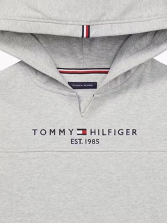 Vestido Moletom Tommy Hilfiger Cinza Logo - TH090 - Tamanho 4 - 5 anos na internet