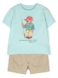 Camiseta Ralph Lauren Cotton Azul - Menino -- Tamanho 12 meses