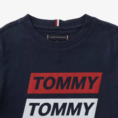 Camiseta Manga Longa Tommy Hilfiger Azul Marinho - TH9845 - Tamanho 4 - 5 anos - comprar online