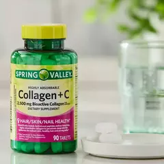 Colágeno 2.500mcg C/ Vitamina C 90un Spring Valley - Mimos de Orlando