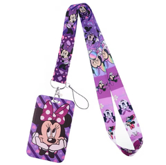 Porta Cartão Crachá/ Escolar Minnie Roxo