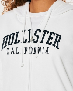 Moletom Hollister Fleece Zíper Feminino Branco Califórnia - Tamanho G - comprar online