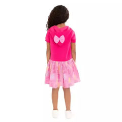 Vestido Tule Lol Rosa Capuz - Tamanho 7 - 8 anos - Mimos de Orlando