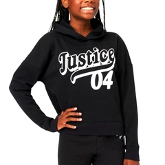 Moletom Justice Preto - J1304- Tamanho 12 - 14 anos