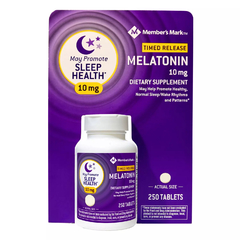 Melatonina 10 mg - Time Release - 250 tablets - Member's Mark - Venc 09/23