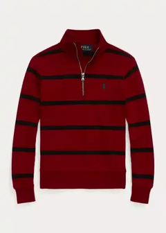 Pullover Ralph Lauren Striped Cotton Interlock Holiday Red/Polo Black - Tamanho 6 anos - comprar online