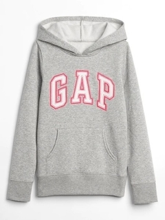 Moletom Gap Cinza com Logo Rosa - GAP003 - Tamanho 10 anos