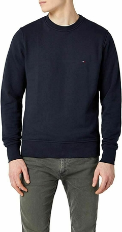 Moletom Fleece Tommy Hilfiger Masculino Azul Marinho - TH1378 - Tamanho G