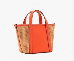 Bolsa Michael Kors Pratt Small Laranja com Vime - comprar online