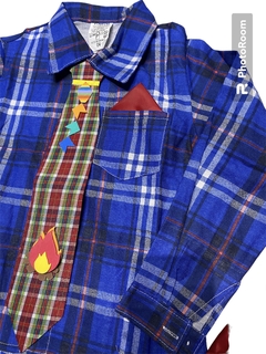 Camisa xadrez com gravata Azul infantil Festa Junina com lenço de brinde Tamanho - 4 anos na internet