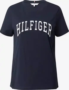 Camiseta Feminina Tommy Hilfiger Azul Marinho Bordado - TH3690 - Tamanho P