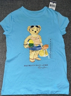 Camiseta Ralph Lauren Polo Bear Beach- Menina - RL100- Tamanho 5 anos