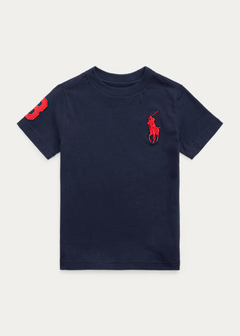 Camiseta Ralph Lauren Cotton Big Pony Azul Marinho- Menino - RL7906 - Tamanho 5 anos