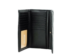 Carteira Jet Set Travel Michael Kors Trifold Black Logo Prateado monograma - comprar online