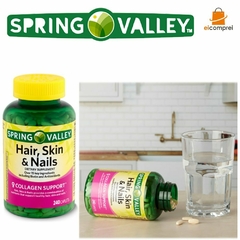 Suplemento Hair, Skin & Nails Spring Valley - Collagen Support - 240 Tablets - Validade 03/25 - comprar online