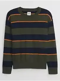 Sweater Gap Verde Musgo Listrado - GAP5569 - Tamanho 10 anos