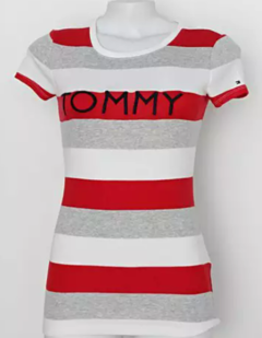 Camiseta Tommy Hilfiger Feminina-Listras - TH0693- Tamanho M