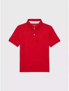 Camiseta Polo Tommy Hilfiger Vermelho - TH7811 - Tamanho 6 - 7 anos