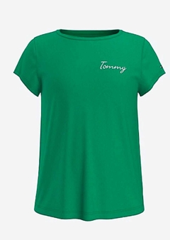 Camiseta Tommy Hilfiger Verde - TH1370- Tamanho 8-10 anos