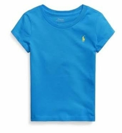Camiseta Cotton Polo Ralph Lauren - Menina - Azul Celeste - RL708 - Tamanho 4 anos
