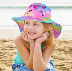 Chapéu Proteção Solar Unicórnio Rainbow - Tamanho de 2 a 9 anos na internet
